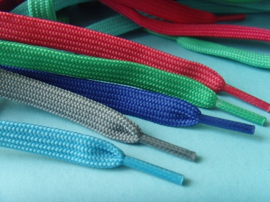 colorful flat polyester sholaces with plastic tips
